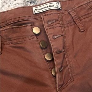 Abercrombie and Fitch Rust super skinny moto pants